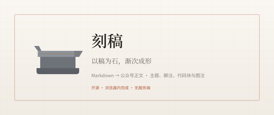 刻稿 Markdown 排版台的界面预览